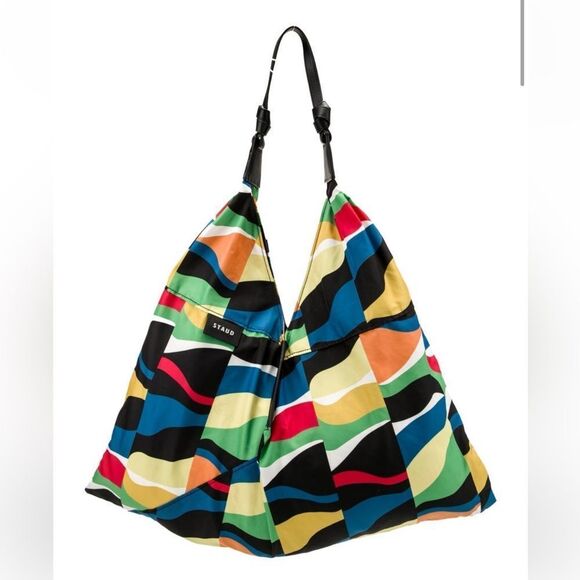 STAUD Colorful Wave Pattern Shoulder Bag - Picture 1 of 8